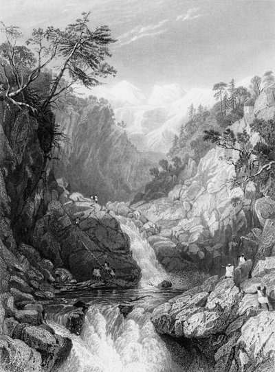 „Pohled poblíž pramene Jumna“, 1838. od George Francis White