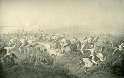 Indické koňské dělostřelectvo cválající do akce, 50. léta 19. století, 1901. od George Francklin Atkinson