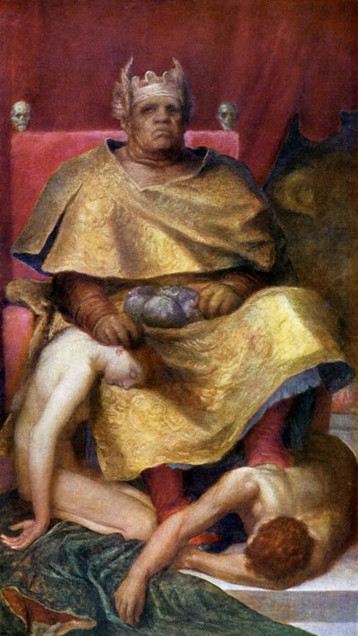 Mammom (barevná litografie) od George Frederick (after) Watts