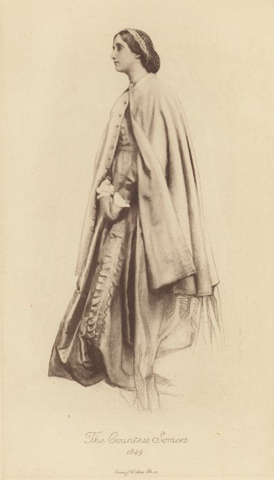 Virginia, hraběnka Somers (litho) od George Frederick (after) Watts