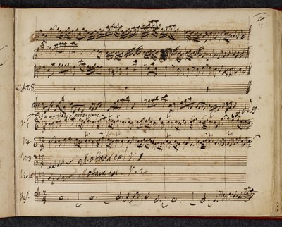 R.M.20.f.2 f.37r, partitura s podpisem Mesiáše, zobrazující „pifa“ nebo pastorační symfonii od George Frederick Handel