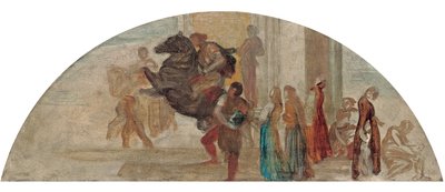 Náčrt kompozice pro neprovedenou nástěnnou malbu od George Frederick Watts