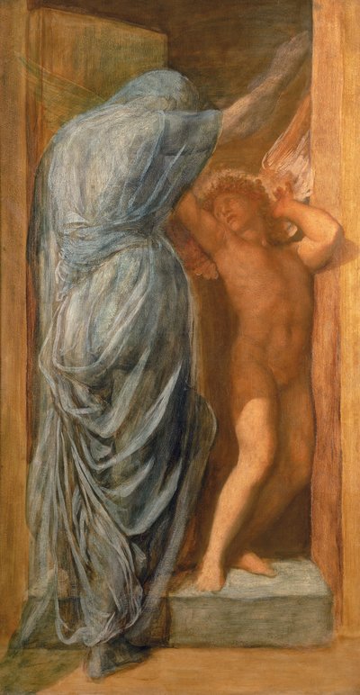 Láska a smrt (olej na panelu) od George Frederick Watts