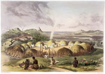 „Zulu Kraal near Umlazi, Natal“, 1849 od George French Angas