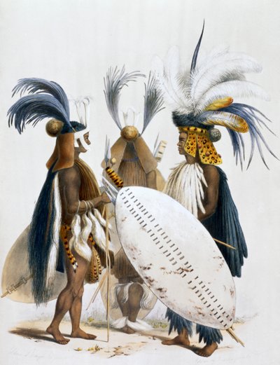 „Zuluští vojáci armády krále Pandy“, 1849 od George French Angas