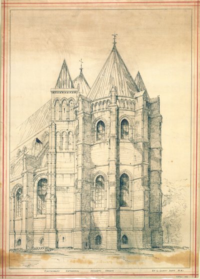 Skica, cca 1860 (papír) od George Gilbert Scott