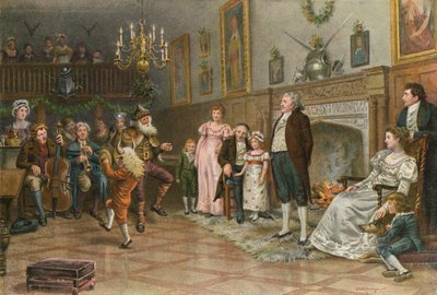 Interiér sálu předků Squires: Vánoční zábava venkovských mumiérů od George Goodwin Kilburne