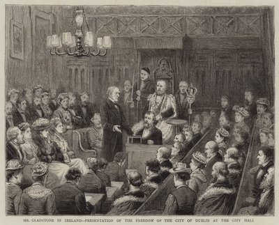 Pan Gladstone v Irsku, Prezentace svobody města Dublinu na radnici od George Goodwin Kilburne