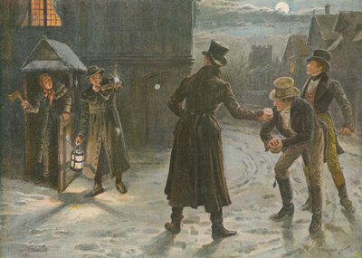 Sněhová koule Strážců: Vánoční dovádění v době Toma a Jerryho od George Goodwin Kilburne
