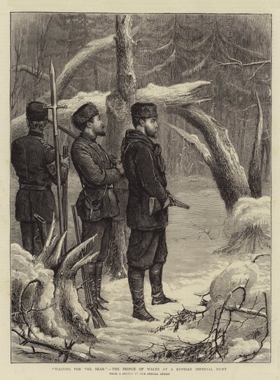 Čekání na medvěda, princ z Walesu na ruském císařském honu od George Goodwin Kilburne