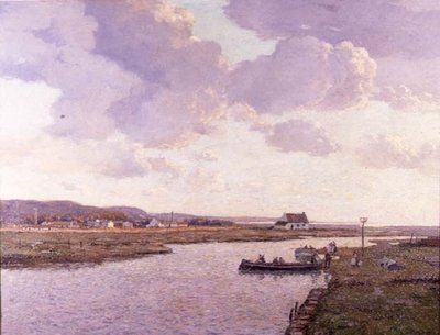 Rhyl Estuary, Severní Wales (olej na plátně) od George Graham