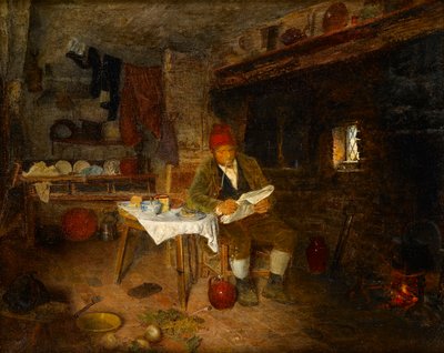Rustikální domov: Čtení zpráv, 1855 od George Hardy