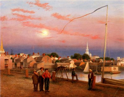 Newport, End of the Day, 1851 (olej na papíře na plátně) od George Harvey
