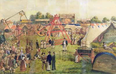Croydon Fair, 1833 (wc a inkoust na papíře) od George Hawkins
