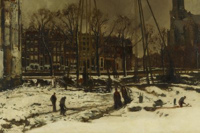 Průjezd ulicí Raadhuisstraat v zimě od George Hendrik Breitner