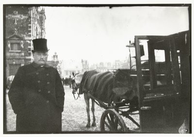 Koně s kočárem na náměstí Leidseplein v Amsterdamu od George Hendrik Breitner
