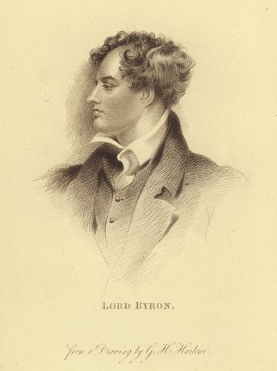 Portrét lorda Byrona (rytina) od George Henry (after) Harlow