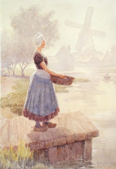 Dutch Fishergirl (akvarel na papíře) od George Henry Alan Brown