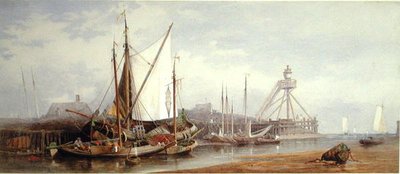 Dutch Fishing Harbour (akvarel na papíře) od George Henry Andrews