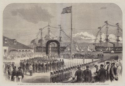 Pokrok prince z Walesu v britské Severní Americe, Jeho královská Výsost přistává v Halifaxu od George Henry Andrews