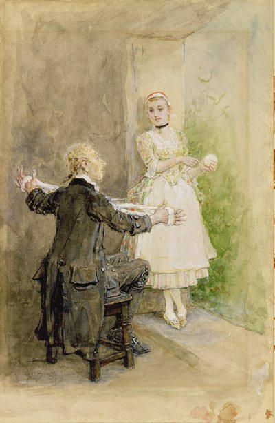 Ichabod Crane a Katrin Van Tassel, kolem roku 1893 od George Henry Boughton