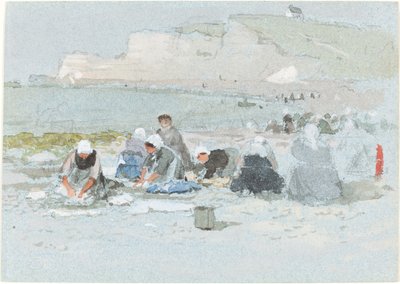 Umývačky na pláži v Etretatu od George Henry Boughton
