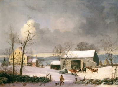 Zima na venkově, asi 1858 (olej na plátně) od George Henry Durrie