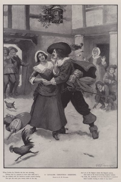 Kavalír vánoční pozdrav od George Henry Edwards