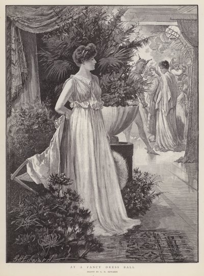 Na maškarním plese (litho) od George Henry Edwards