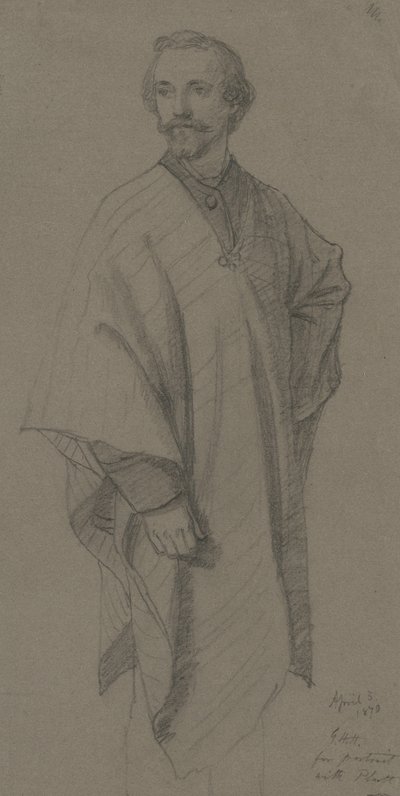 Autoportrét, 1870 (grafit na hnědém tkaném papíře) od George Henry Hall