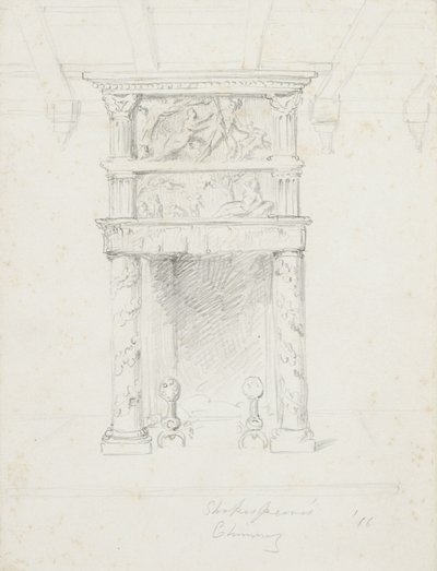 Shakespeares Komín, 1866 (grafit na krémově tkaném papíru) od George Henry Hall