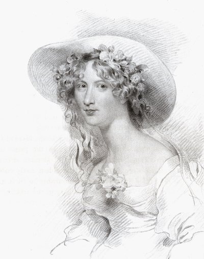 Anna Maria Porter, rytina Thomase Woolnotha (1785-1857) z knihy "National Portrait Gallery, volume V", vydané kolem roku 1835. od George Henry Harlow