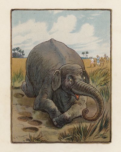 Slon (barevná litografie) od George Henry Thompson