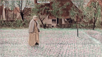 Zahradník tulipánů (barevný hlubotisk) od George Hitchcock