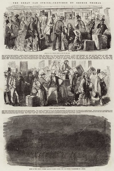 Velká stávka taxíků od George Housman Thomas