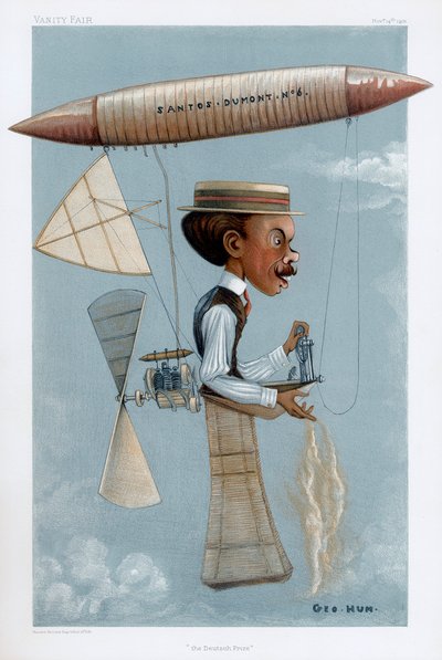 Alberto Santos-Dumont , brazilský průkopník letectví, 1901 od George Hum