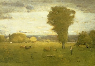 Sluncem zalité pastviny od George Inness