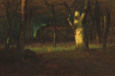 Západ slunce v lese od George Inness