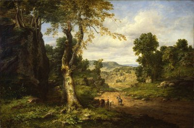 Pohled na Berkshire County, Massachusetts, odklízení po zářijové bouři od George Inness