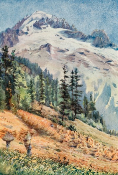 Aiguille Verte a Aiguille du Dru, podzim od George Jackson Flemwell