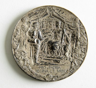 Medaile na památku návratu dobrovolníků City Imperial Volunteers z kančí války od George James Frampton