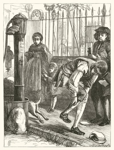 Ilustrace k Elegii, O smrti šíleného psa (rytina) od George John Pinwell