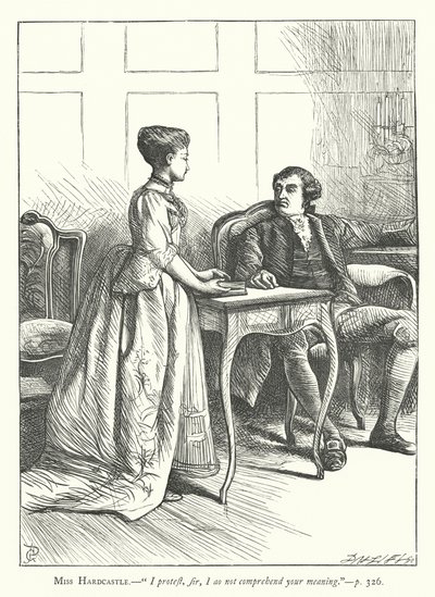 Ilustrace k filmu She Stoops To Conquer (rytina) od George John Pinwell