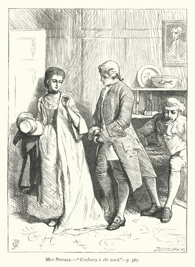 Ilustrace k filmu She Stoops To Conquer (rytina) od George John Pinwell