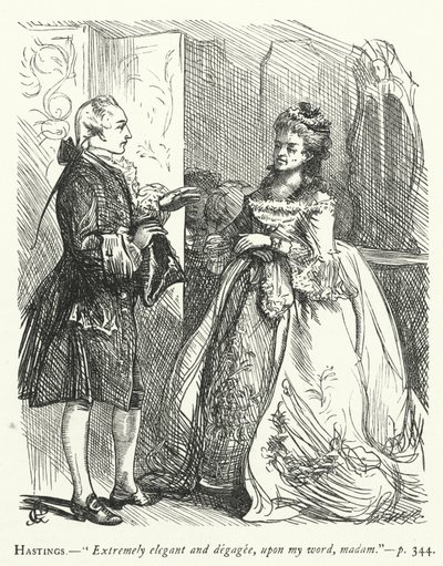 Ilustrace k filmu She Stoops To Conquer (rytina) od George John Pinwell