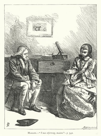 Ilustrace k filmu She Stoops To Conquer (rytina) od George John Pinwell