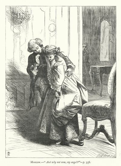 Ilustrace k filmu She Stoops To Conquer (rytina) od George John Pinwell