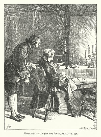 Ilustrace k filmu She Stoops To Conquer (rytina) od George John Pinwell