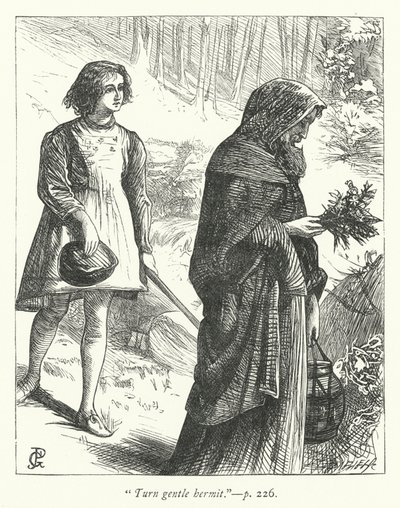 Ilustrace k filmu Poustevník (rytina) od George John Pinwell