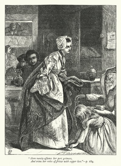 Ilustrace pro The Traveler (rytina) od George John Pinwell